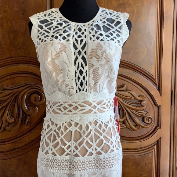 ML Monique Lhuillier Arabella Floral Lace Dress 4 - Picture 3 of 16